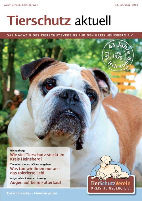 Titelbild des Magazins Tierschutz aktuell 2018